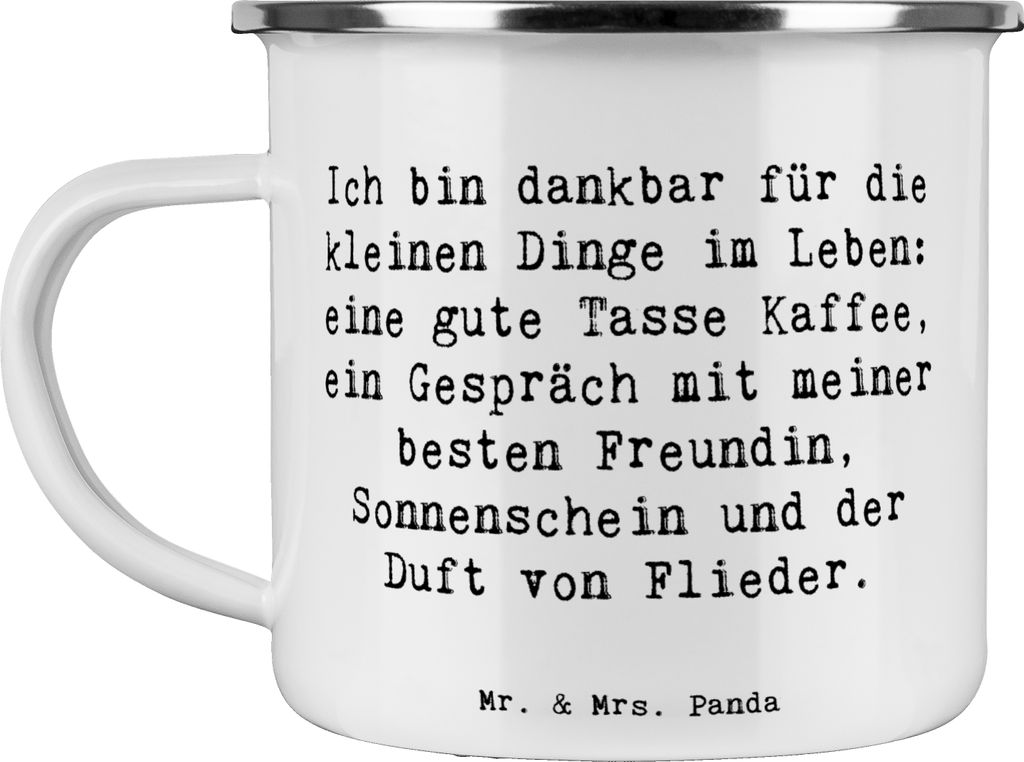 Mr. & Mrs. Panda Pott Spruch Dankbarkeit für kleine Dinge - Weiß - Geschenk, Wunder, Gefühl, Teetasse, Gefühle, Motivation, Motivtasse, Alltags...