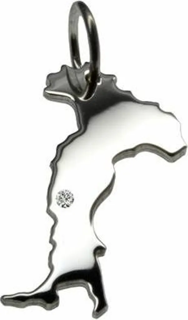 Bijou Souvenir Italie Pendentif Argent 925 avec Diamant Brillant 0,015ct