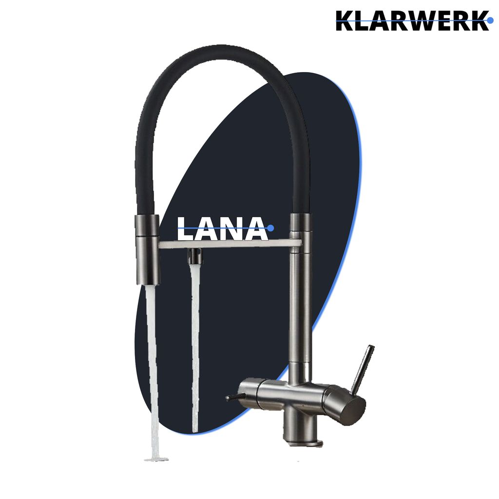 Lana | 3-cestný sivo-čierny vyťahovací kohútik | Nerezová Obrázok produktu 