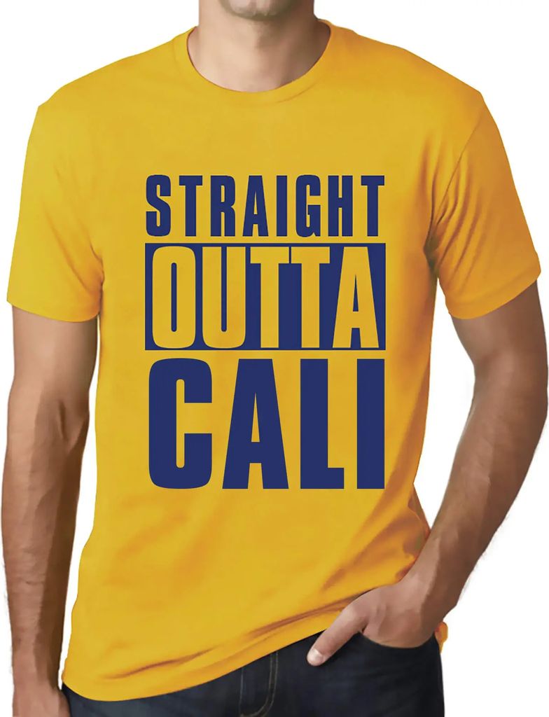 Herren Grafik T-Shirt Straight Outta Cali Öko-Verantwortlich Vintage Jahrgang Kurzarm Lustige Druck Geburtstag Geschenk Mann