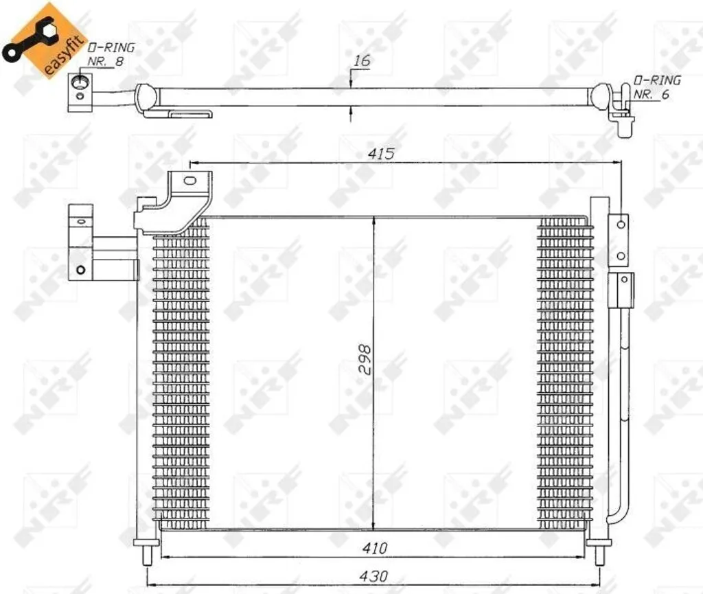 Condenseur de clim NRF 35388 pour Mazda 323 BJ - Réf OE BJ3A61480A