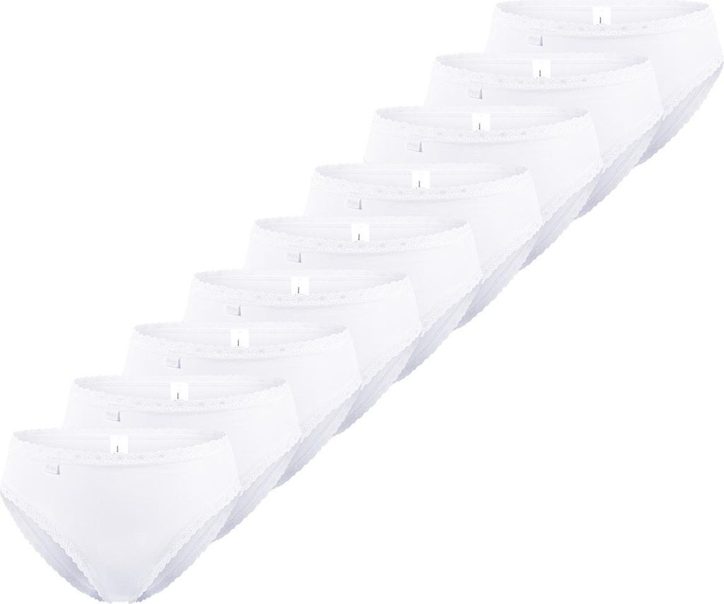 sloggi 9er Pack 24/7 Baumwolle Lace Tai Slip Perfekter Sitz, Mit feinen Details, Angenehm auf der Haut