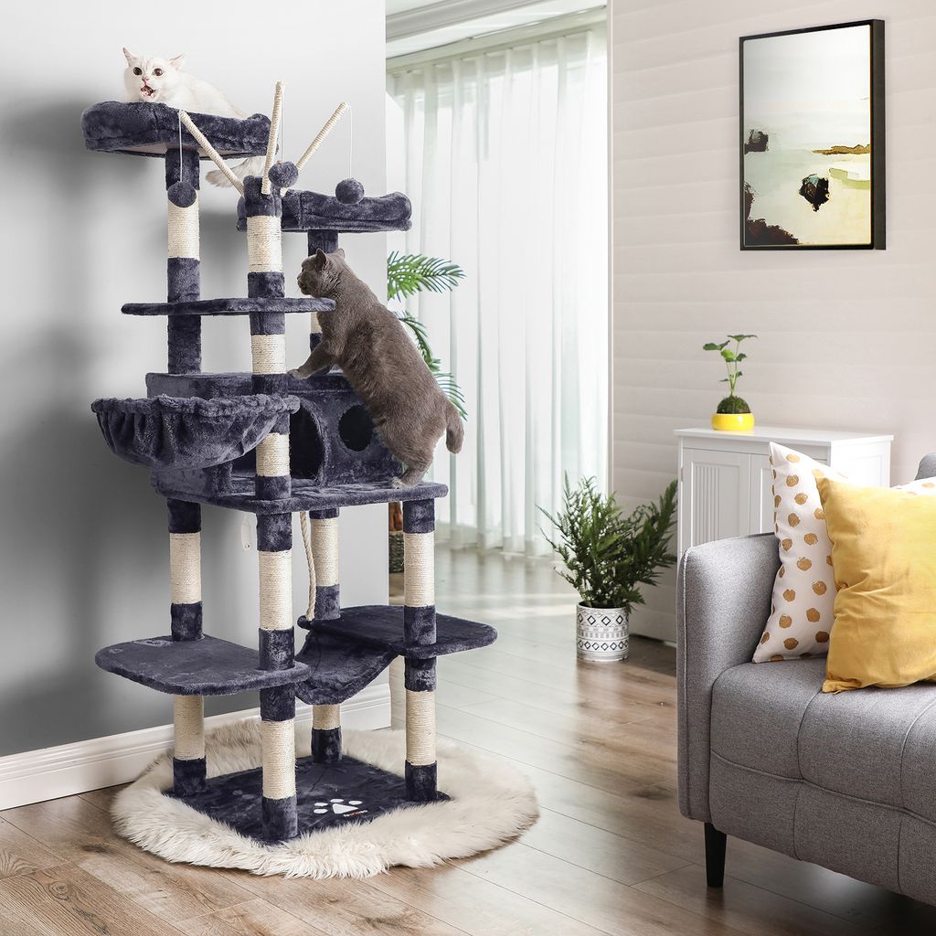 FEANDREA Kratzbaum, XXL Katzenbaum, 164 cm, rauchgrau Produktbild