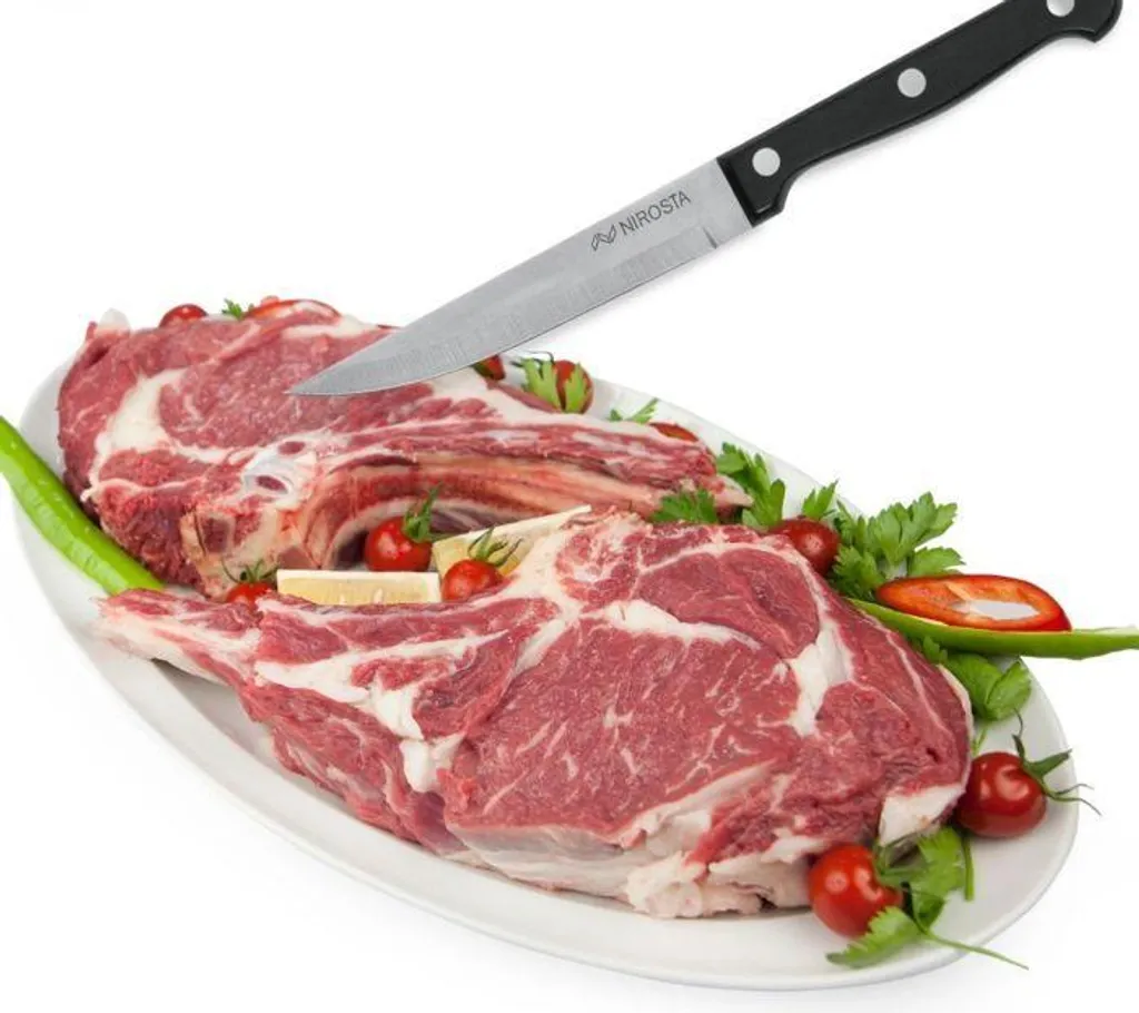 Set di coltelli da bistecca, acciaio inossidabile, 4 pezzi, 21 cm, lama in acciaio inossidabile, manico in POM - 2