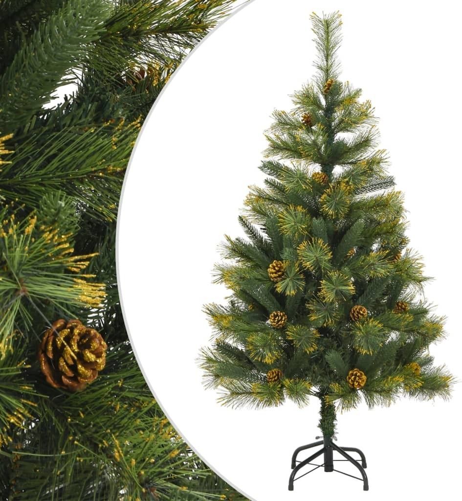 Künstlicher Weihnachtsbaum Klappbar mit Zapfen 150 cm