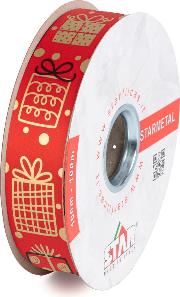 Geschenkband Ringelband Geschenke 19mm rot, 50 Meter