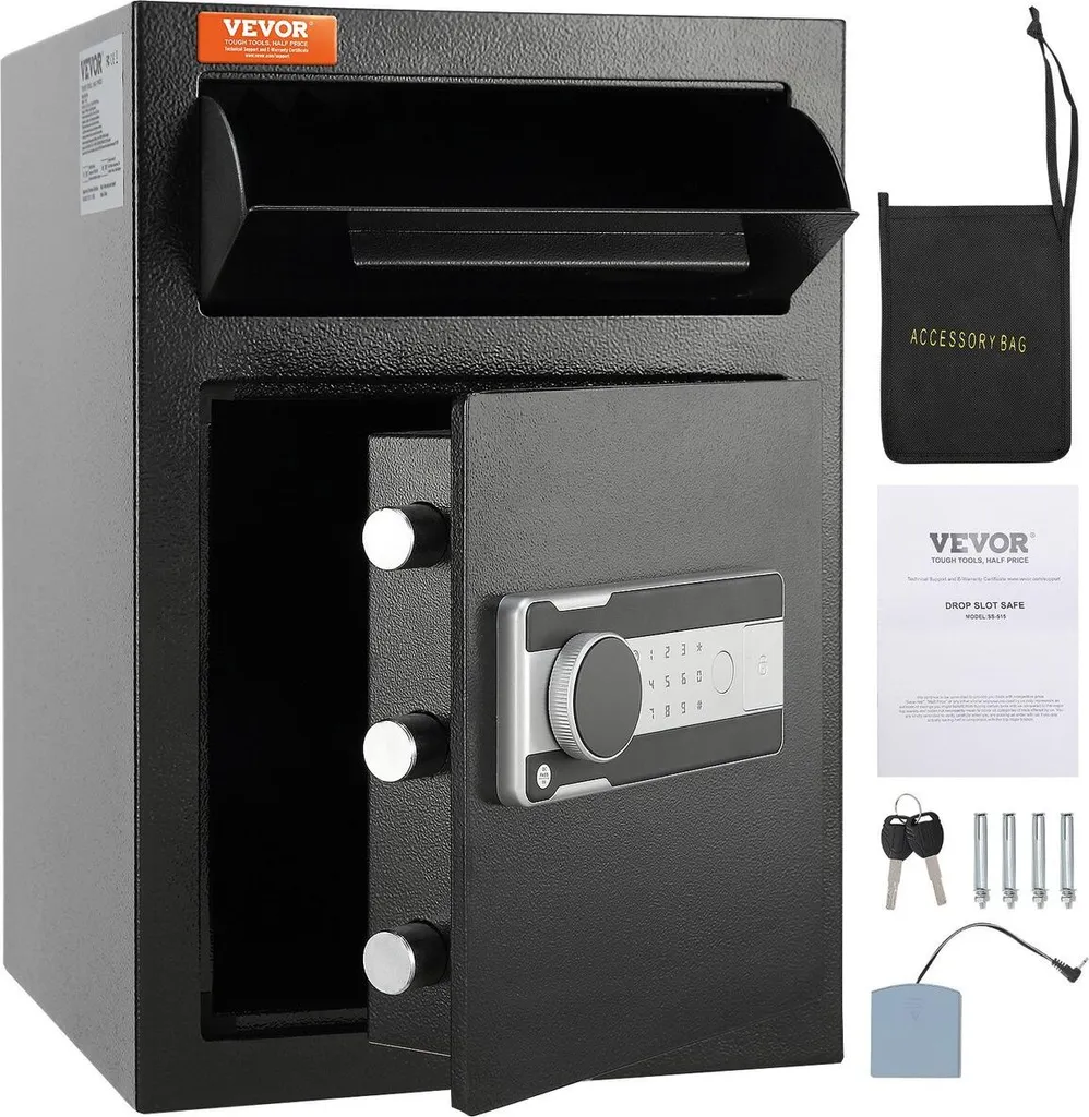 Coffre de dépôt pour commerçant avec fente d'accès et code de sécurité - 9