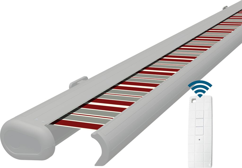 Eclipse Premium elektrische Vollkassettenmarkise Weiß 2,5x2 m Tuch: Wildrose