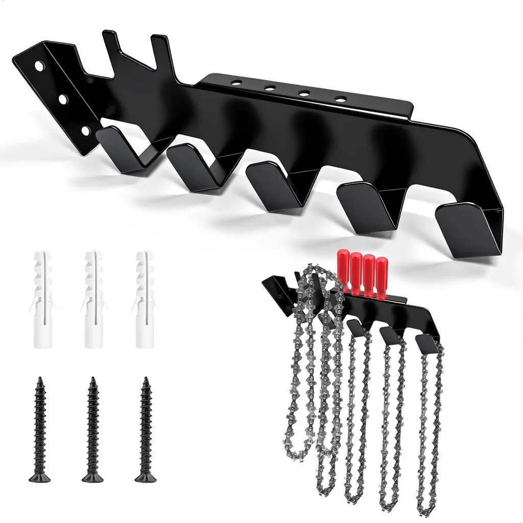 Support Mural Outils 4 Trous en Métal Antirouille pour Tronçonneuse