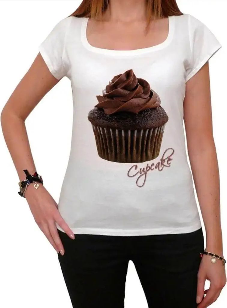 Damen Grafik T-Shirt Cupcake Öko-Verantwortlich Vintage Jahrgang Kurzarm Lustige Druck Geburtstag Geschenk Frau