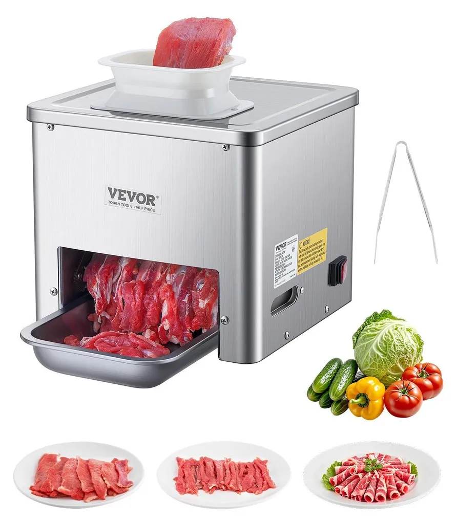 Trancheuse à viande électrique 550W professionnelle en acier inoxydable