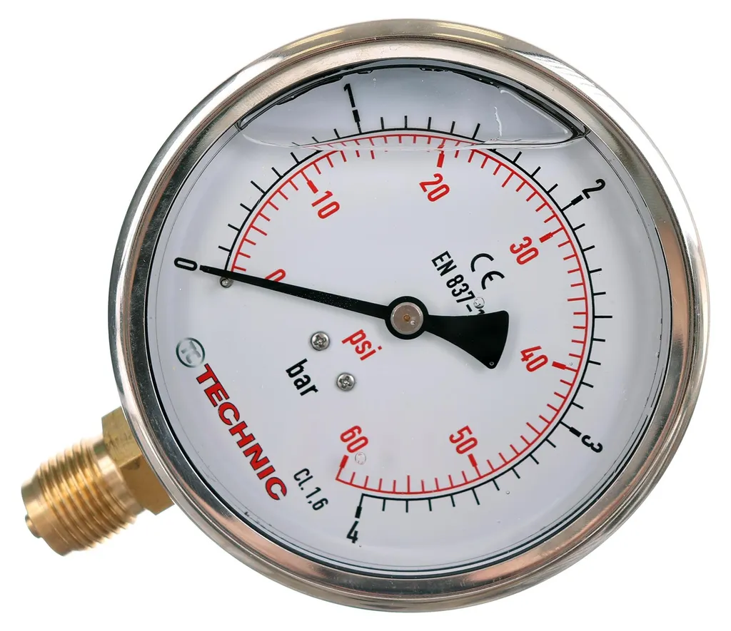 Manomètre TC Technic à glycérine 100 mm 0-4 bars avec raccord 1/2"