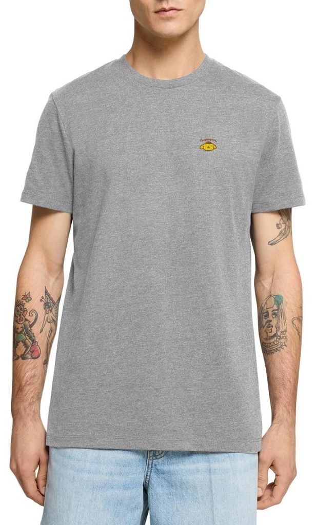 Spreadshirt Pompompurin Stick Portrait Männer Premium T-Shirt, 4XL, Grau meliert