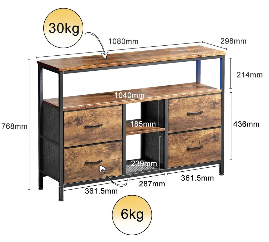 Commode de chambre moderne en bois à monter soi-même grand volume chic - 2