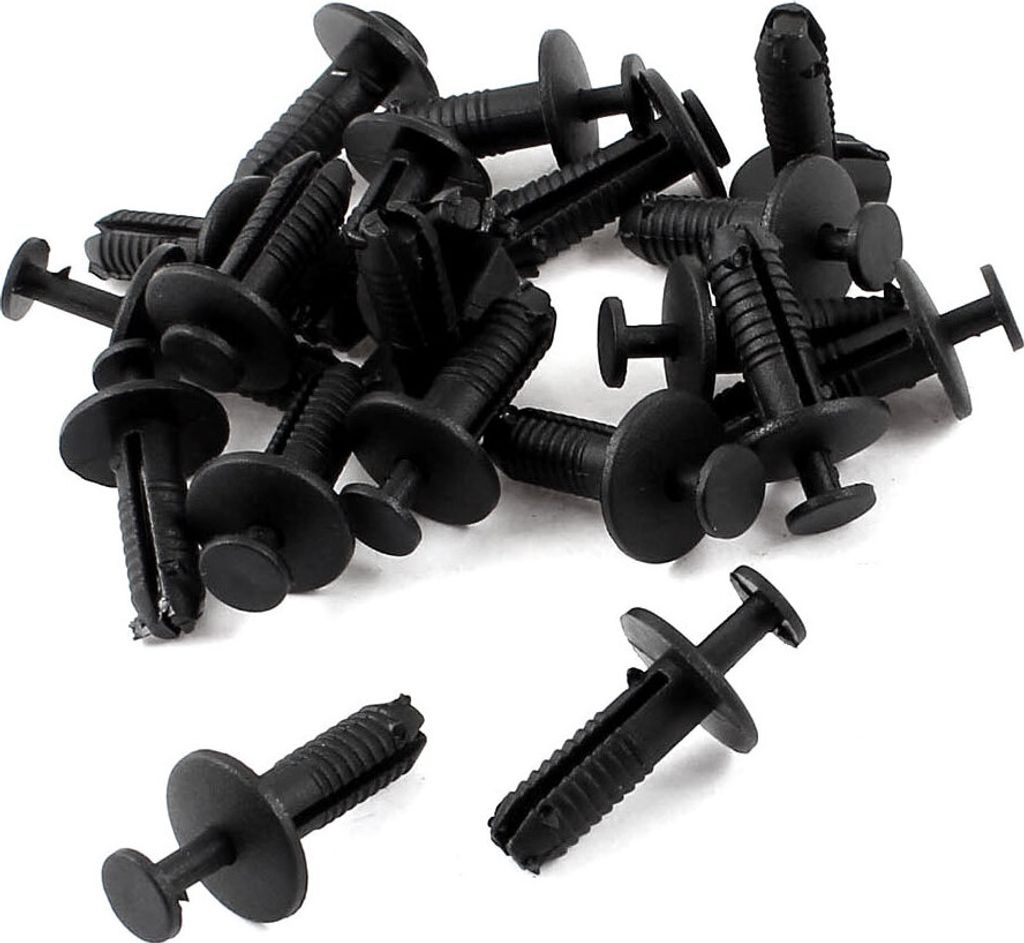 20 stücke 6,5 mm Loch Kunststoff Push Rivet Panel Befestigungen Clips Schwarz für Auto Fahrzeug