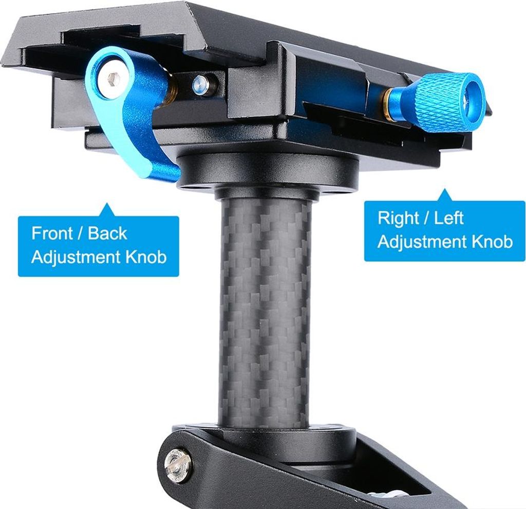 YELANGU S60T Kohlefaser-Handstabilisator mit Schnellwechselplatte für DSLR-Kameras (schwarz)