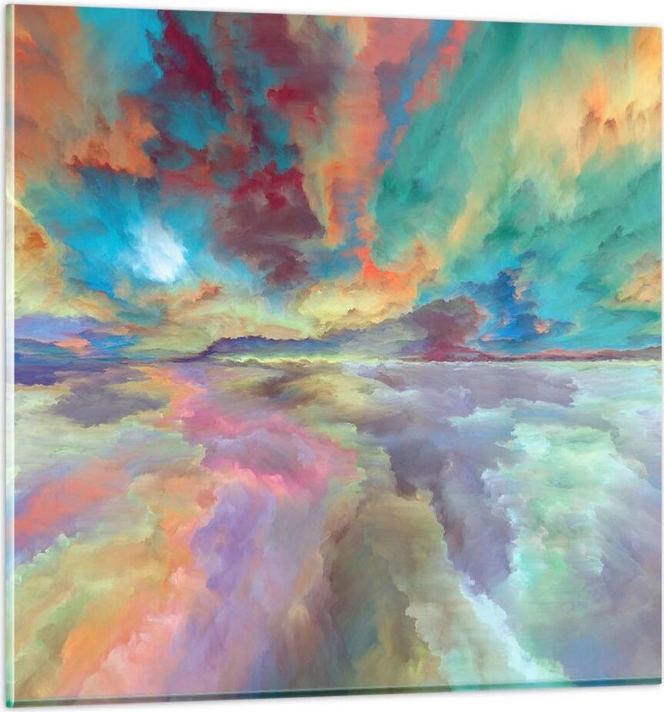 Bilder auf glas - Abstraktion modern - 50x50cm - Glasbilder - Wandbilder - Kunstdruck - zum Aufhängen bereit - Wanddekoration aus Glas - Glas Bild...