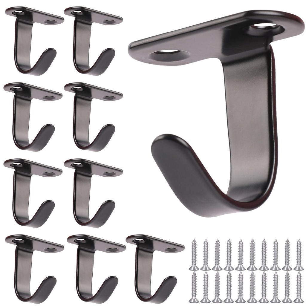 10-teiliges Set Deckenhaken, Edelstahl-Schraubhaken, Handtuchhaken mit 20 Schrauben, Wandhaken für Bad, Küche, Schals, Handtücher, Schlüssel