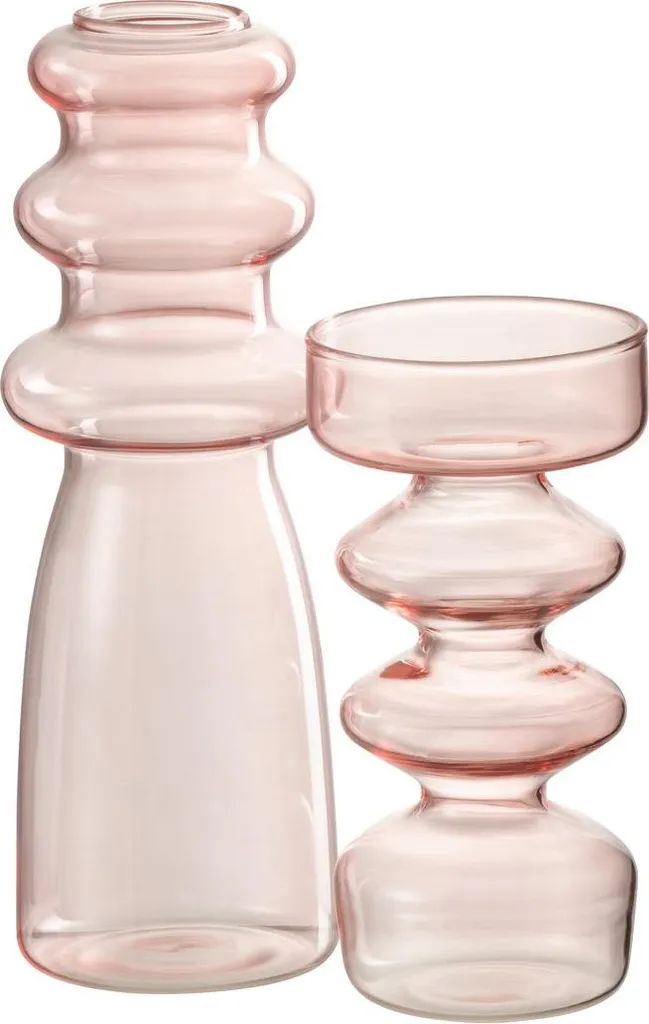 Grand Vase en Verre Rose Luna J-Line - Objet de Décoration Intérieur - 2