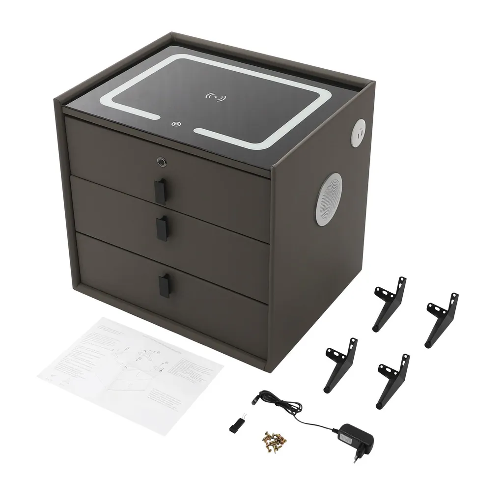 Table de chevet connectée avec haut-parleur Bluetooth et LED tactiles - 5
