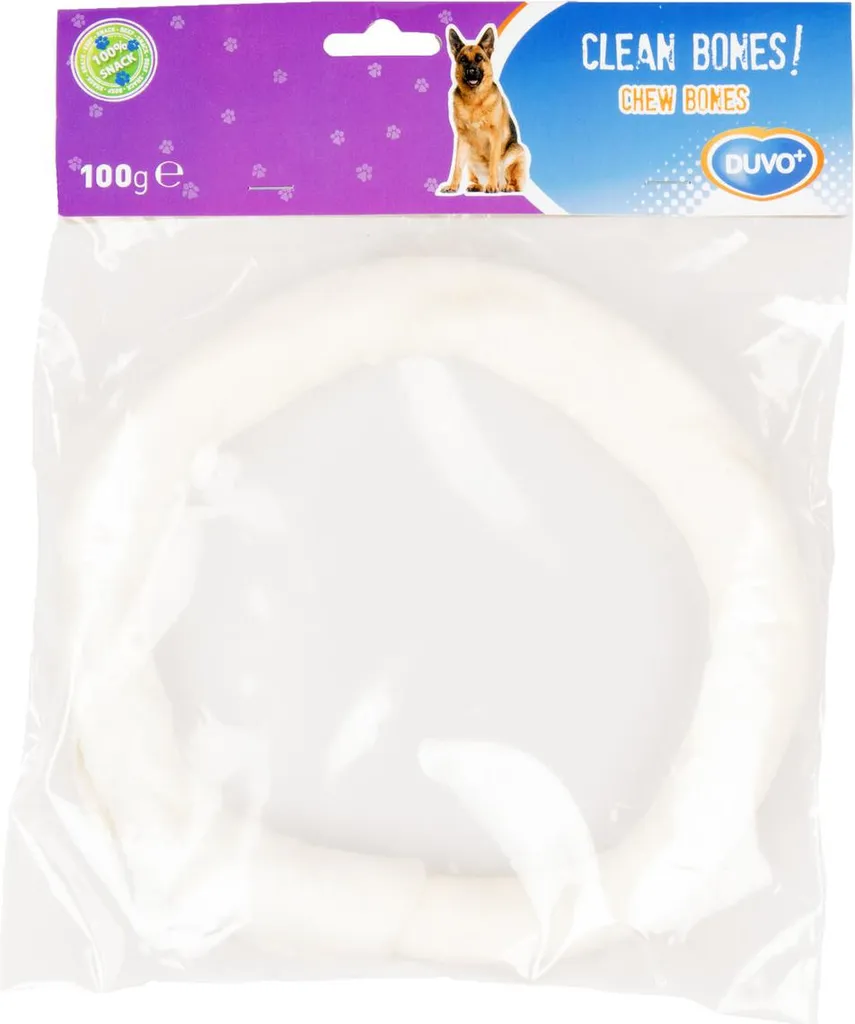 Duvo+ Anello di Bufalo Bianco 11cm 2pz 65176686 per Cani - Mastica Naturale