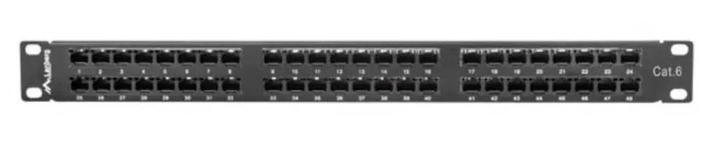 Patch Panel 1U 48 Ports Cat6 Lanberg PPU6-1048-B Rackable 19''