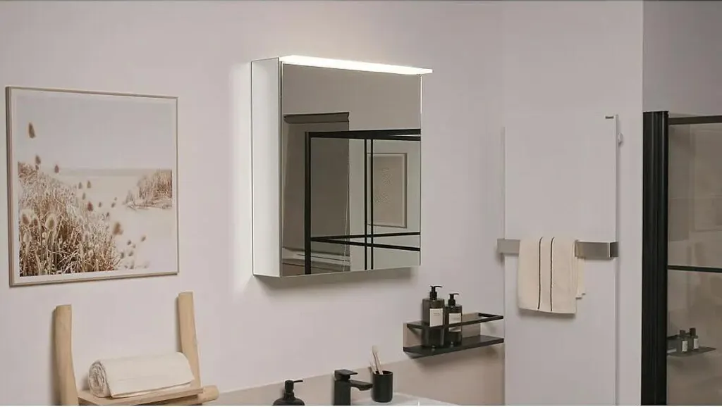 Miroir Look LED 60 cm - Éclairage intégré et tablette design pour vasque