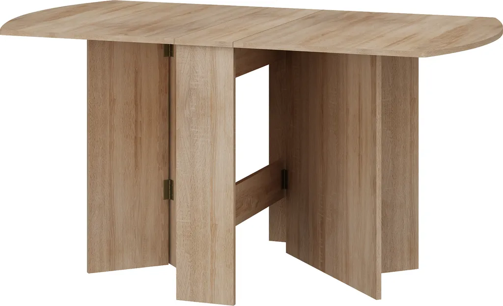 Table à manger pliable et extensible chêne clair pour petite cuisine