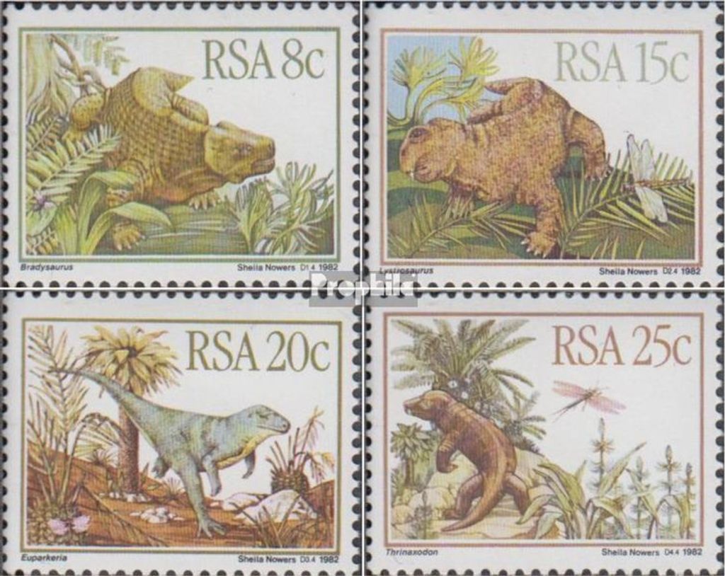 Briefmarken Südafrika 1982 Mi 622-625 (kompl.Ausg.) postfrisch Prähistorische Tiere