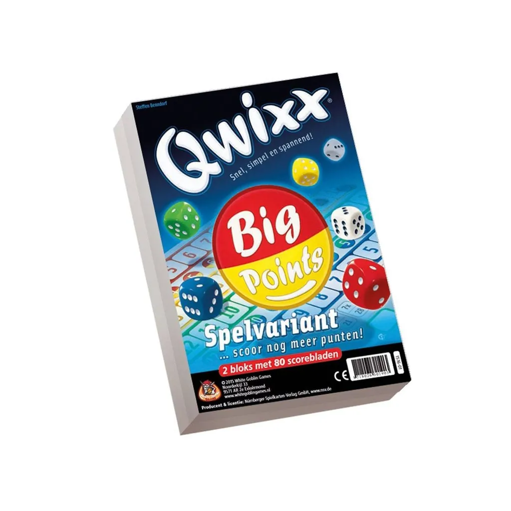 Blocs Qwixx Gros Points : Lot de 2 Recharges de Feuilles de Score XXL