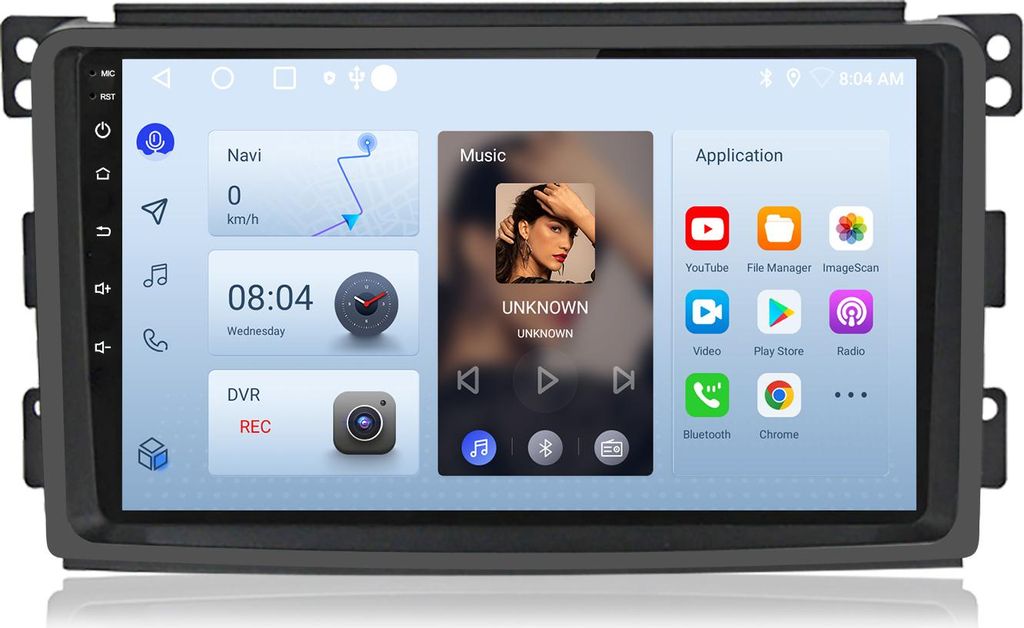 Autoradio Für Smart Fortwo 451 2005-2010 Carplay Android Auto Car Multimedia Radio Android GPS Navi WIFI BT DAB+RDS SWC 9 Zoll 2+32GB