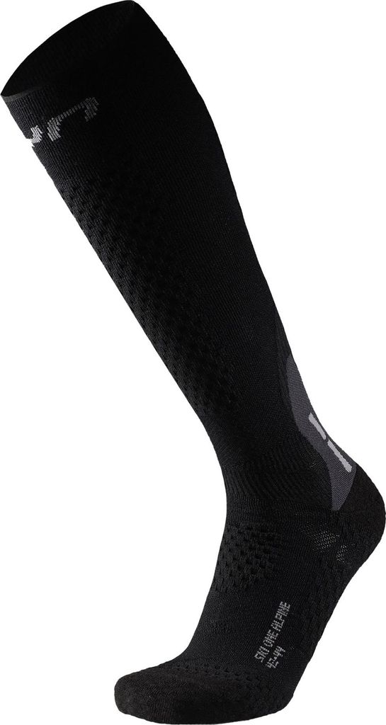 UYN Herren Skisocken - Ski One Alpine Merino Socks, Sportsocken, Logo, atmungsaktiv Schwarz 45-47