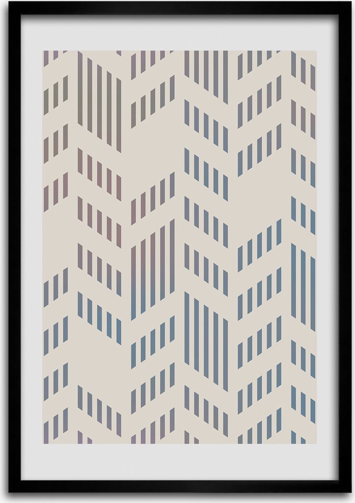 Bild - Bilderrahmen - 50 cm x 70 cm - MDF - Rahmen - Wandkunst Geometrischer Hintergrund