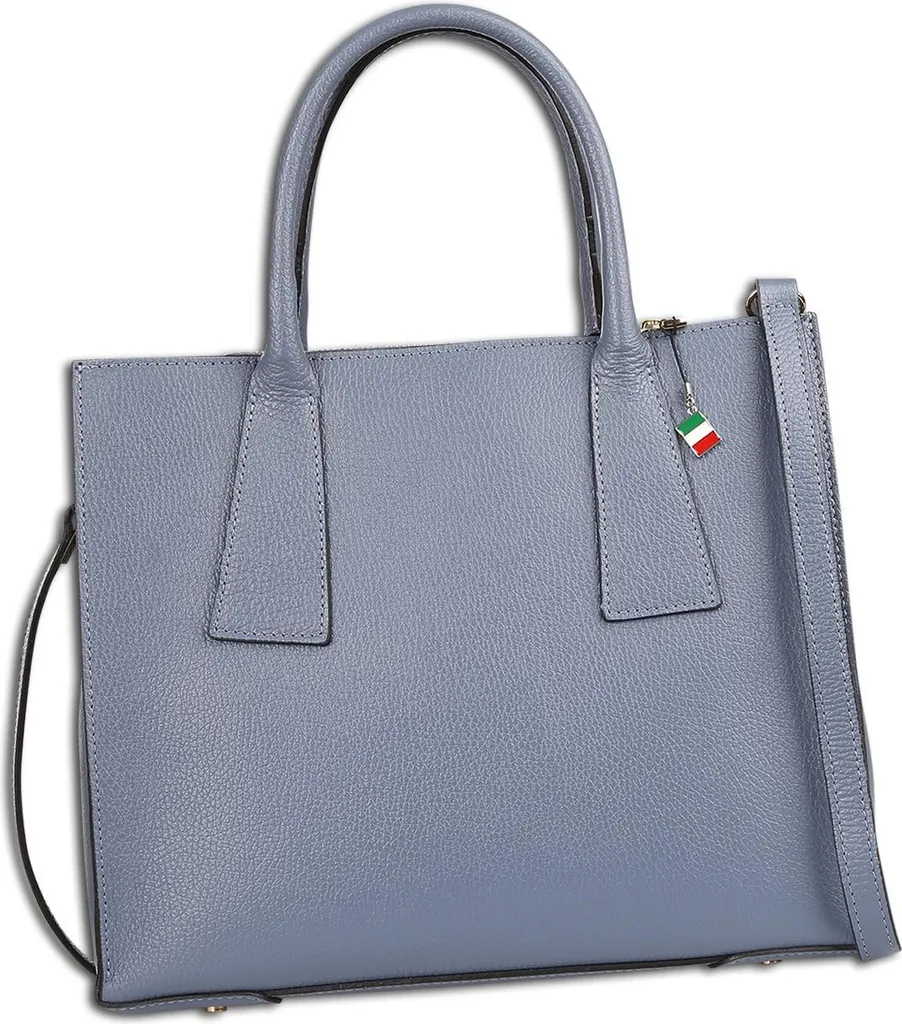 Grand sac à main de ville cuir bleu gris Florence pour femme active