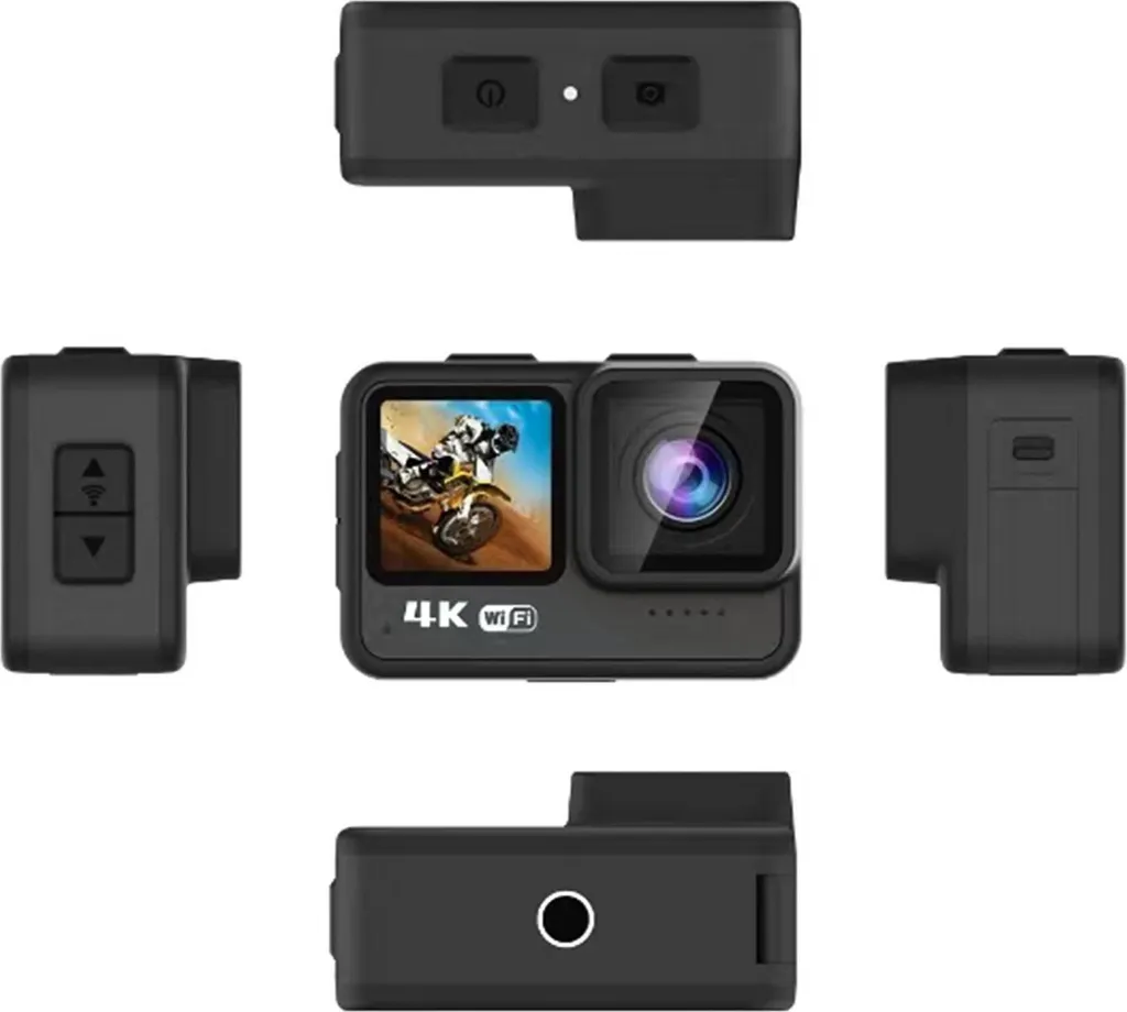 Caméra d'action 4K pour plongée et surf avec kit accessoires de montage