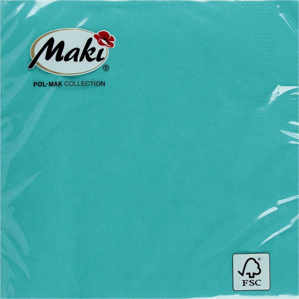 Papierservietten Türkis 33x33 cm Pol-mak