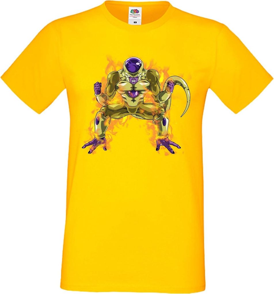 Herren T-Shirt Anime Manga Dragon Anime Manga Ball Z 09 Yellow Frieza, Man 2XL / Gelb