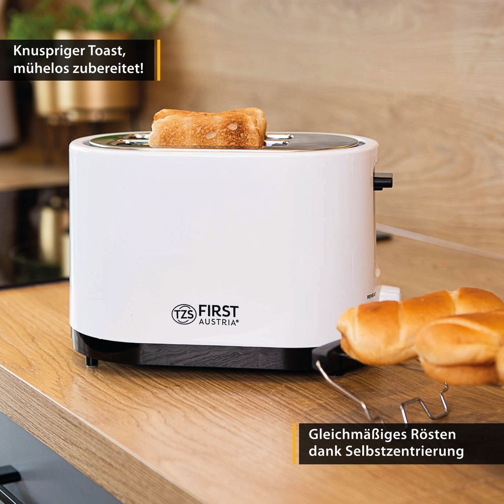 TZS First Austria Doppel Kurzschlitz Toaster, 2 Scheiben, Produktbild 4