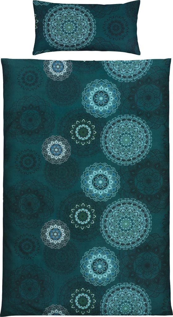Erwin Müller Bettwäsche petrol 1x 135x200 cm + 1x 40x80 cm