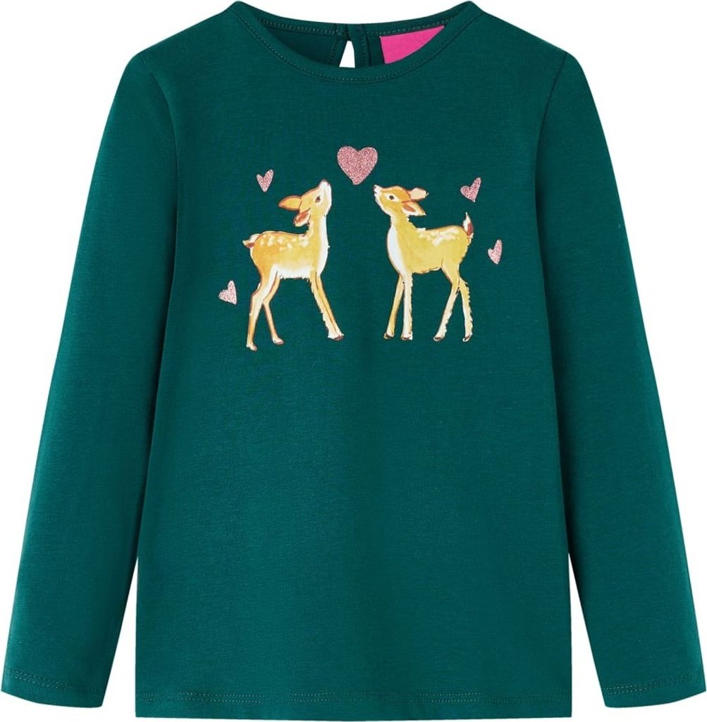 Kinder-Langarmshirt Dunkelgrün 116