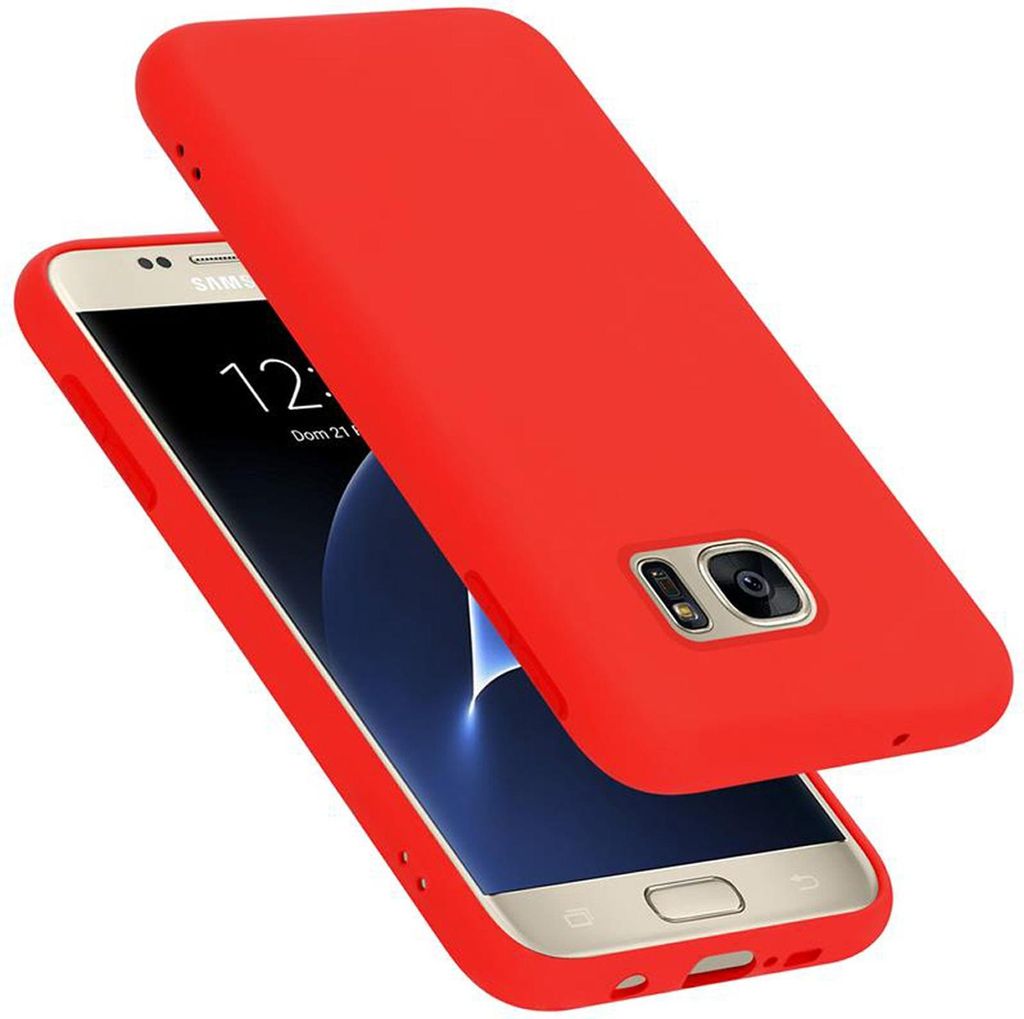 Cadorabo Schutzhülle für Samsung Galaxy S7 Hülle in Rot Handyhülle Case Cover TPU Etui