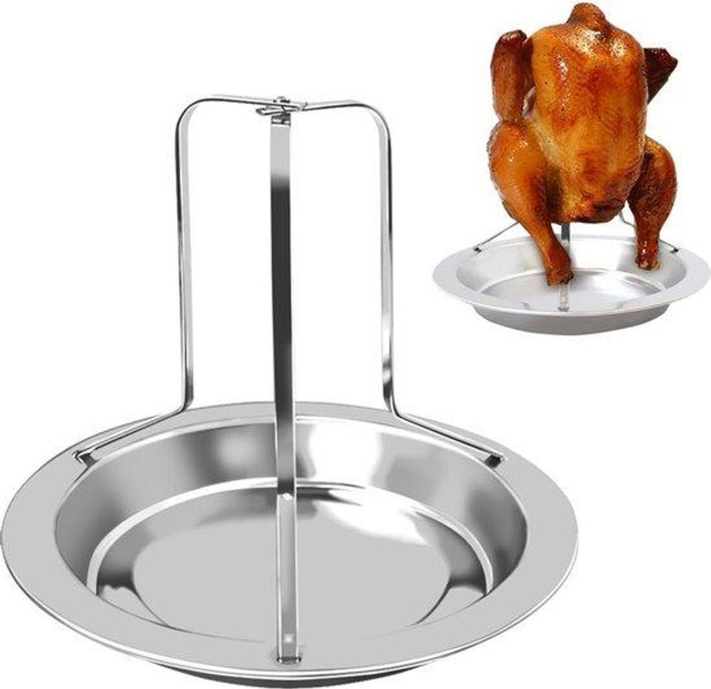 Edelstahl Grillrost silber mit Ablaufrinne für BBQ