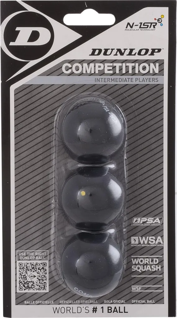 Balle de squash pour club Dunlop Competition - Set de 3 balles de sport