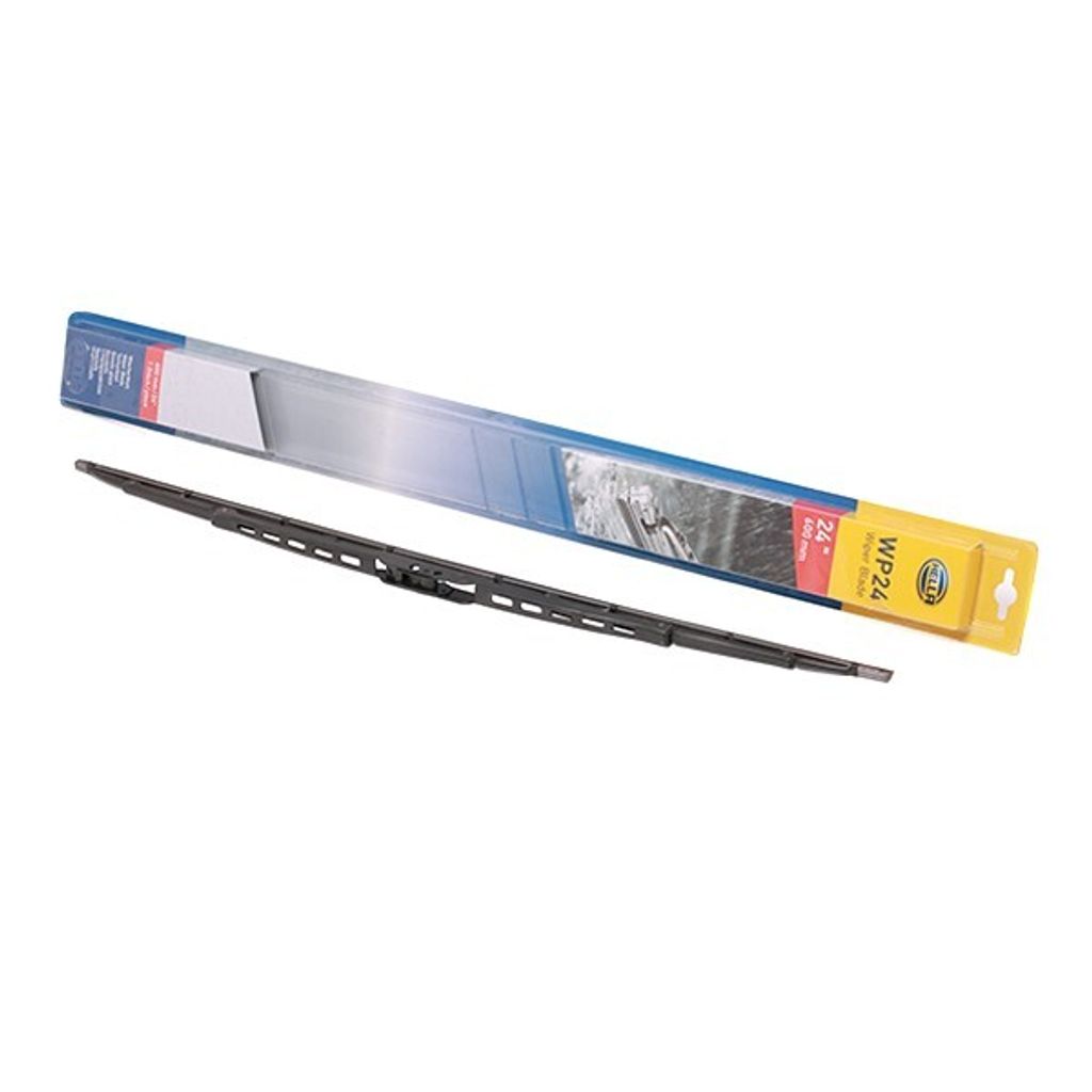 Hella 9XW, Scheibenwischerblatt, Schwarz, Gummi, 600 mm, Karton mit Aufhänger, 1 Stück(e)