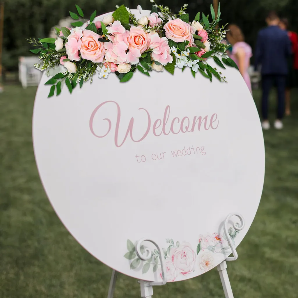 Rose artificielle 65cm pour dossier de chaise mariage en soie rose