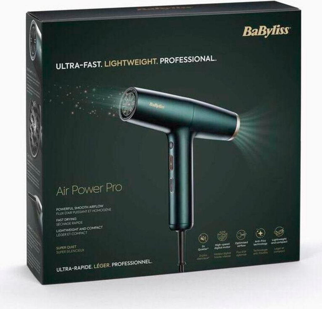 BaByliss Air Power Pro Haartrockner 1700 W Gold, Grün Produktbild 8