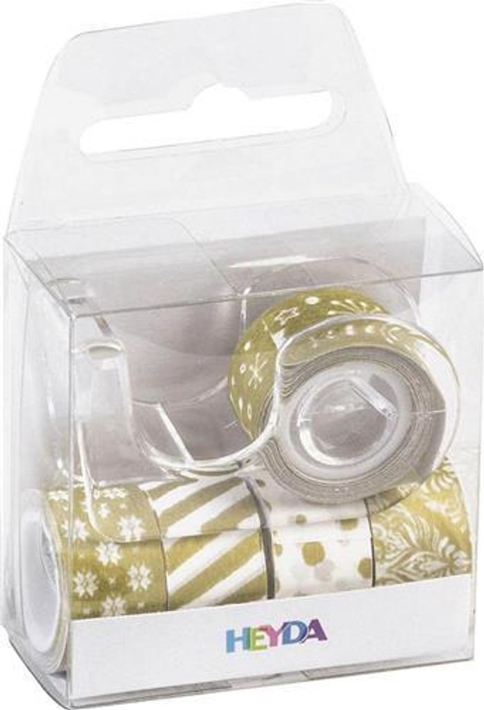 Deko Tapes Mini Weihnachten jede Rolle 3 m x 12 mm goldfarben metallic