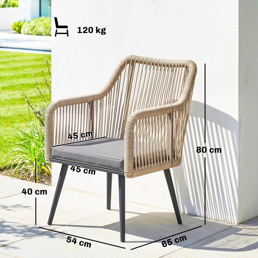 Outsunny Gartenstuhl 2er Set wetterfest Gartenstühle mit Produktbild 