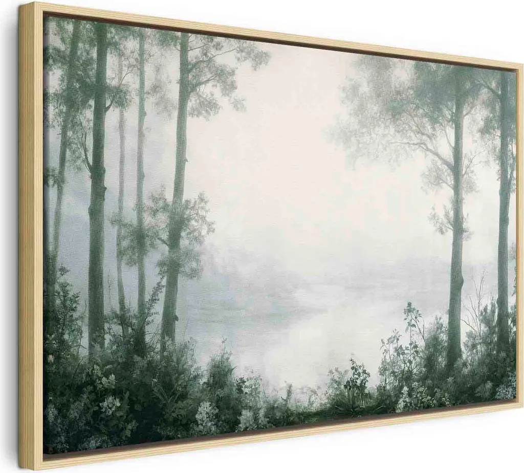 Quadro su Tela Paesaggio Retrò Verde | Natura e Relax 60x40 cm