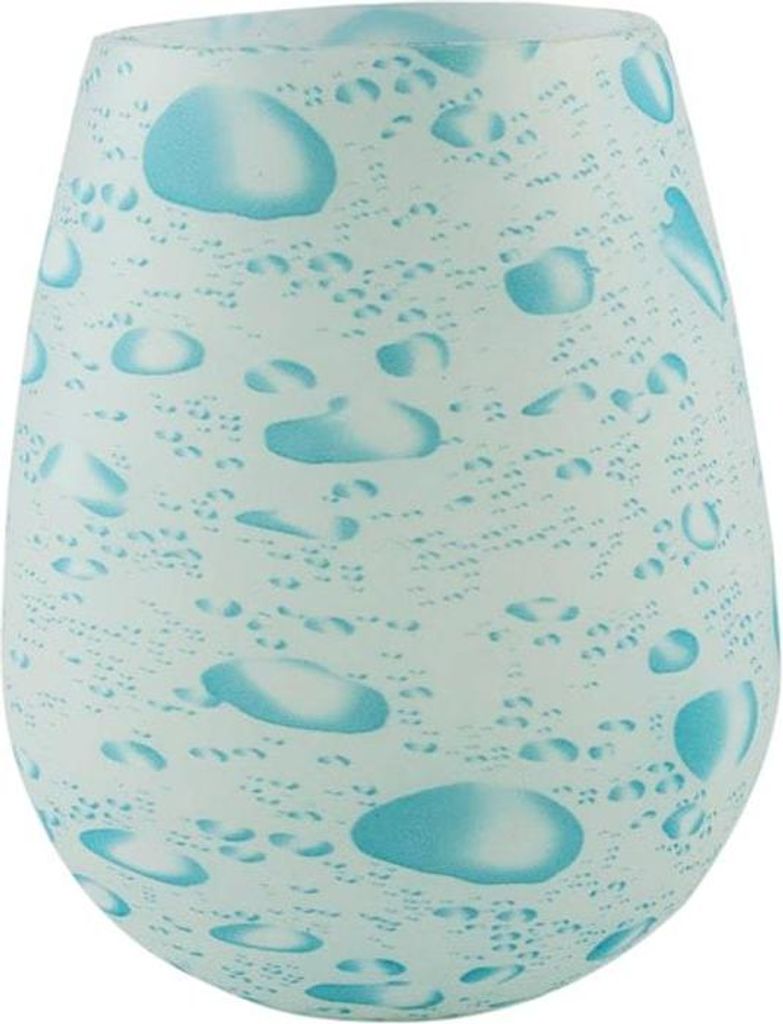 Silikon Trinkglas mit Muster - Weiße Wassertropfen